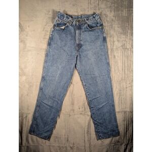 Vintage Chic High Waisted Mom Jeans Made in USA Medium Wash Denim 28x27